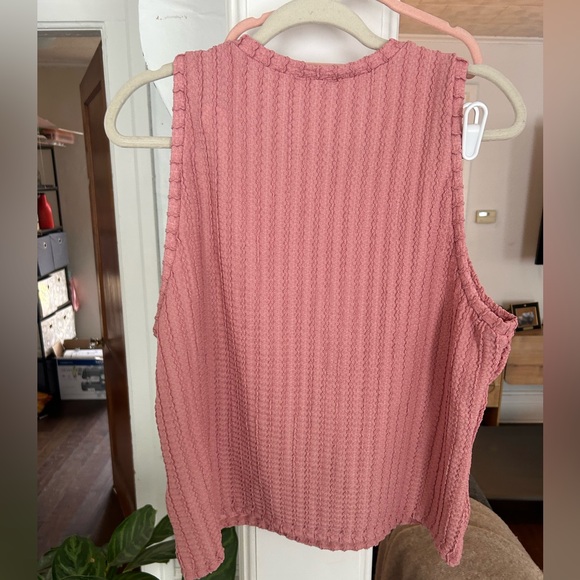 Parker Ribbed Knit Pink Tank Top - Picture 4 of 5
